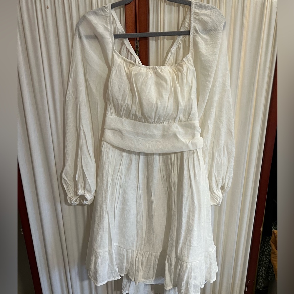 White sundress women’s 2X tie back